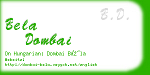 bela dombai business card